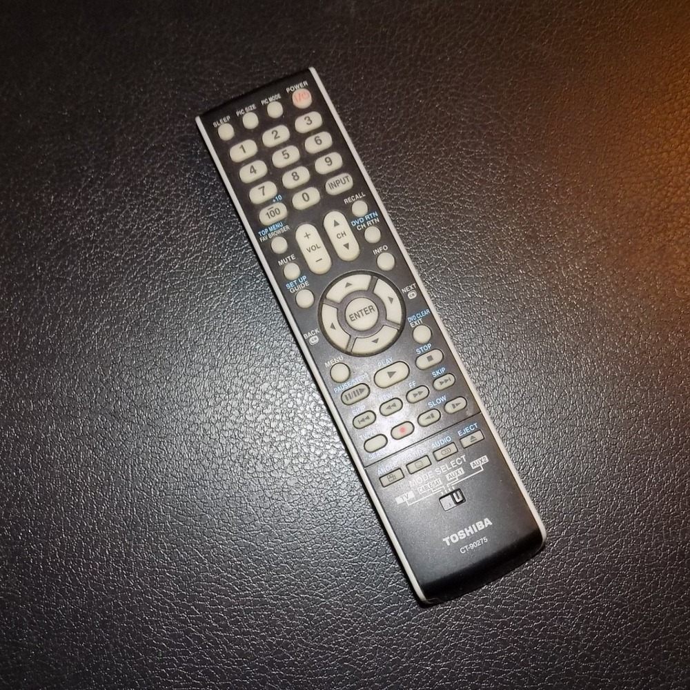 Toshiba CT-90275 Remote Control Universal Black Silver Good Condition OEM TV DVD